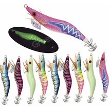 에기루어 오징어낚시 미끼세트 미끼나무 오징어낚시용 문어용 5색 형광체 no. 2.5 아닙니다. 3.0 아니. 3.5 값 5-10개 세트 빅베이트, 10마리2.5