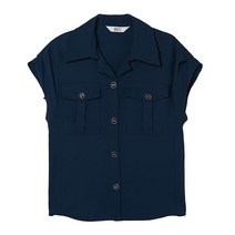 베스띠벨리 22S/S 버튼 디테일 투 포켓 민소매 블라우스 BEB2463BL
