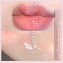 샤이니 립 글로스 미러 워터 글로시 글레이즈 프루프 논 스틱 리퀴드 립스틱 클리어 글리터 프라이머 모이스처라이징 오일, 03