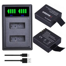 PG1050 SJ4000 배터리 + 타입-c LED 듀얼 충전기 1350mAh 2 개 SJCAM sj4000 sj5000 j7000 sj8000 sj9000 4K M10 EK, 2B with Charger