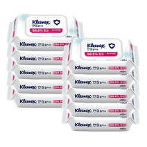 크리넥스 안심 99.9% 항균 60매 물티슈 캡형, 10팩