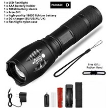 led 손전등 랜턴 Litwod led 울트라 브라이트 방수 토치 t6l2v6 줌 가능 5 모드 사냥용 tactiacl 18650 배터리, 패키지 d, 협력사, v6-10000 루멘