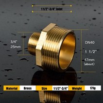 마이크로 관개 10 개/몫 1/8-1 1/2 인치 구리 다른 직경 동심 감속기 양쪽 수나사 스트레이트 조인트 NuoNuoWell, 11 copper 1.5-3I4 Inch