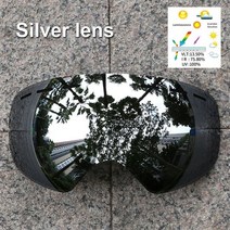 스포츠고글 스키고글 안개방지 고글 phmax 일반 렌즈 김서림 방지 교체 렌즈 상자 야간 투시경 노란색 렌즈 여러 색상 렌즈, 실버 렌즈