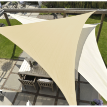 썬키다 HDPE 그늘막 차광막 옥상 천막 썬쉐이드 야외 삼각 사각, 5m x 5m x 5m 삼각, 베이지