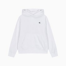 [빠른출고]/캘빈클라인 JEANS 여 화이트 아카이브 릴렉스핏 CK 스몰 로고 기모 후디 40WH100 YAA