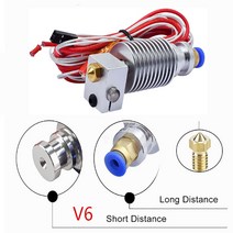 1 세트 E3D V6 3D 인쇄 1.75mm 필라멘트 웨이드 압출기 0.2/0.3/0.4/0.5mm 노즐 장거리/단거리 12V/24V J헤드 핫 엔드, 02 1.75-long-All metal_01 12V