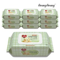 아망아망 프리미엄 도톰하고 부드러운 물티슈 72매, 10개