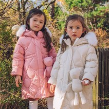 밀리밤 겨울 아우터 여아 귀여운 곰가방 포인트 롱 덕 다운 MLJD22T50_중앙로역점