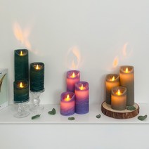LED 양초 촛불 크리스마스 캔들 전기초 캠핑조명 3컬러, 그린캔들, 10cm