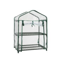 소형온실 비닐 화분 가꾸기 농사용 이동식 온실 하우스 조립식 PVC 2 층 가정 식물 온실 정원 덮개 철 구조, 한개옵션0