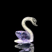 북유럽 사이드 인테리어 테이블 귀여운 백조 크리스탈 인형 유리 장식 컬렉션 다이아몬드 동물 문진 테이, 05 보라색