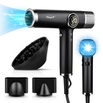 에어샷 플라즈마 시스템 전문가용 헤어드라이기 1500W + 노즐 3종, 블랙