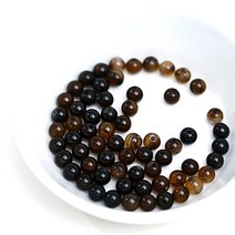 가배리본 브라운투명 스트라이프 마노 원석 원형 구슬 팔찌 재료, 6mm10알