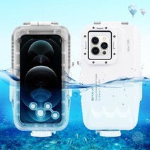 [수중촬영용하우징] 사진 및 비디오 촬영을위한 40M 방수 다이빙 하우징 부품 IOS 시스템 핸드폰 용 수중 보호 커버, Iphone 12mini