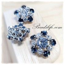 비즈라이프 보석단추 1, 1개, B-0059 20mm오각별 네이비 백금도금