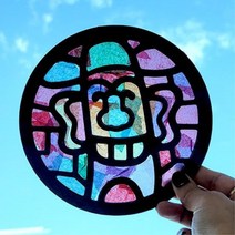 주야간보호센터 요양원 인지활동 만들기체험 썬캐쳐만들기 취미활동 유치원교구 미술, 물고기