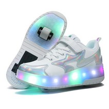 바퀴달린신발 바퀴 휠리스 LED 발광 롤러 신발 슈즈 운동화 RS13, 998 실버
