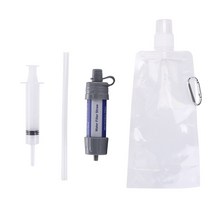 정수기 물 여과 시스템 캠핑 정화 물 필터 빨대 여행 생존 응급 필터 정수기, [01] Gray