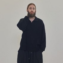 카고브로스 CB SEMI OVERFIT COLLAR KNIT BLACK