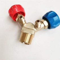 에어컨 냉매 가스 충전기 자동차 재활용 및 충전용 특수 실린더 밸브 고압 저압 클로 방폭 냉매 병 마우스, 한개옵션0