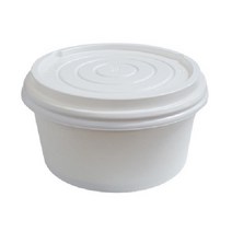 생활을그리다 무인쇄 종이용기 520ml 용기   뚜껑 세트, 100세트, 1개