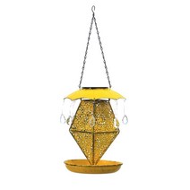 GHSHOP 정원 테이블 장식을 위한 재충전용 방수 태양 랜턴 새 지류, 18.5x18.5x52cm, 철, 노란색