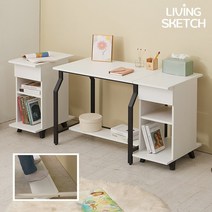 [리빙스케치]카시오 900 발받침 겸용 선반 책상 국내제작 컴퓨터 학생용 제주도 배송협의, 화이트 블랙