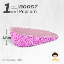BOOST 남녀공용 실리콘 젤 높이 증가 깔창 뒤꿈치 박차 통증 발 쿠션 마사지 케어 하프 힐 패드, [04] Women Pink 3.5CM
