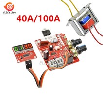 스폿 스팟 스포트 용접기 휴대용 소형 40a 100a 디지털 제어 ac 110v220v 9v 변압기 컨트롤러 보드 타이밍 전류 디스플레이, 40a 및 220v-9v