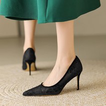 레이스 단화 하이힐 레이스 단화사 단화 팁 스틸레토 힐