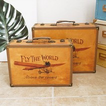 기타 바보사랑[베가]비행기 빈티지 트렁크 가방 2P