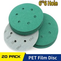 사포대 사포질 전동 바닥 수동 원형 샌딩 디스크 6 인치 PET 필름 홀 후크 루프 습식, 01 60