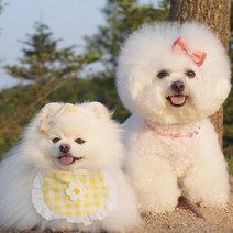 예보들 강아지 고양이 스카프 핸드메이드 턱받이 악세사리, 핑크