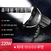 서치라이트 고출력 손전등 장거리 사냥 스포트라이트 휴대용 조명 HID 제논 탐조등 캠핑 랜턴 220W 12V 10000 루멘, [04] Purple  12000K, [01] Black, [03] 65W