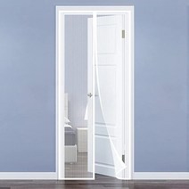 접착식 방충망 테이프 부착식 DIY 현관 창문 구멍 보수 도구가 필요없는 자기 모기장 여름 안티 버그 플라이 도어 커튼 메쉬 자동 폐쇄 도어 스크린 매직 메쉬 주방 스크린, 협력사, 80x210cm, 화이트 프리미엄 타입