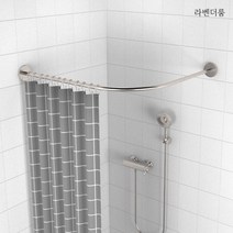 못없이 코너형 커튼봉 무타공 ㄱ자 샤워커튼봉, 100-150x100-150, 실란트픽스, 1개
