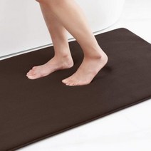 Olanly 실리콘 목욕 매트 미끄럼 방지 샤워 욕실 러그 메모리 폼 카펫 부드러운 발 돌 바닥 초흡수성 빠른 건조, 61x119cm(24x47inch), brown