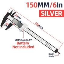 측량 150MM 디지털 버니어 캘측량 스 정밀 측정 도구 고강도 플라스틱 눈금자 내부 외경 깊이 다기능, 01 원형