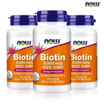나우푸드 비오틴 5000mcg 60캡슐, 60정, 3개