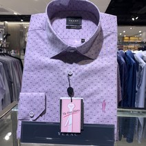 [예작]남성와이셔츠 카치온 단추포인트모티브 프린트 신사자수 슬림핏 긴팔셔츠 (YJ1FBS926PP)