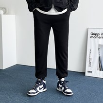 데일트 남자 일자 밴딩 스판 조거팬츠 블랙