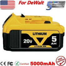 디월트 배터리 DCB206-2용 1~2Pack 20V Max XR 8.0AH 리튬 DCB205-2 US, 1×5.0Ah battery