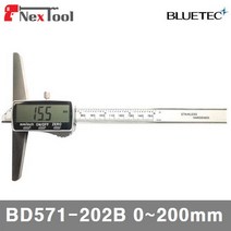 블루텍 4060851 다이얼 깊이 게이지 BD571-202B 0-200mm 0.01mm (1EA)