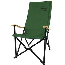 원스위크라이프 롱 릴렉스 캠핑의자 특대 블랙프레임+원목, 1개, 카키