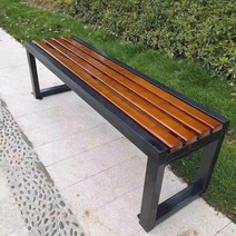 옥외용벤치 도슨트퍼니처 버스정류장의자 흡연실의자 공원 욕실 라운지 경기장, (아연도금강관+부식방지목재) 1.5m