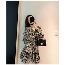 레오파드 셔링 원피스