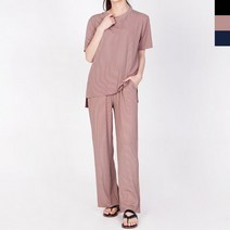 홈웨어 세트 여자 반팔 팬츠 잠옷 수면 여성 여름 쿨 루즈핏 스판 파자마 바지 실내복 슬립 웨어