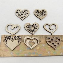 우드버닝 50PCS 3CM 미완성 우드 조각 나무 자연 꽃 컷 아웃 DIY 공예 그림 염색 불타는 받침, 09 I