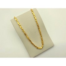 PURE GOLD 24K 순금 10돈 할로우 체인 목걸이(18K 연결고리 장식)